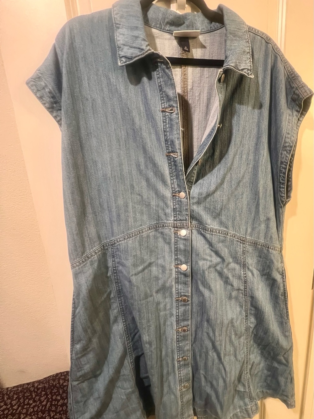 Universal Thread Light Wash Denim Button-Up Dress